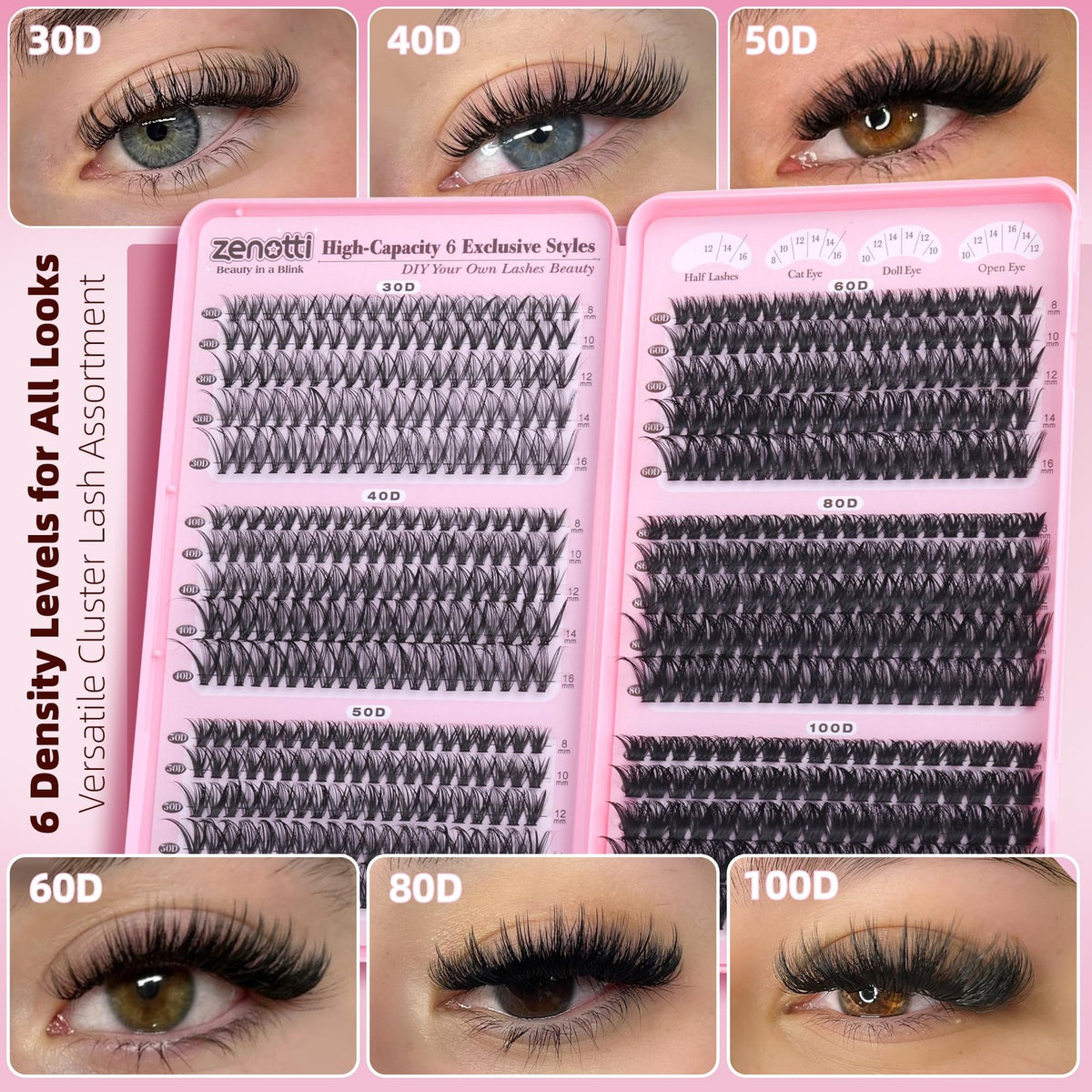 Wispy Lash Clusters Kit - 590pcs Deluxe False Eyelashes Extensions Set