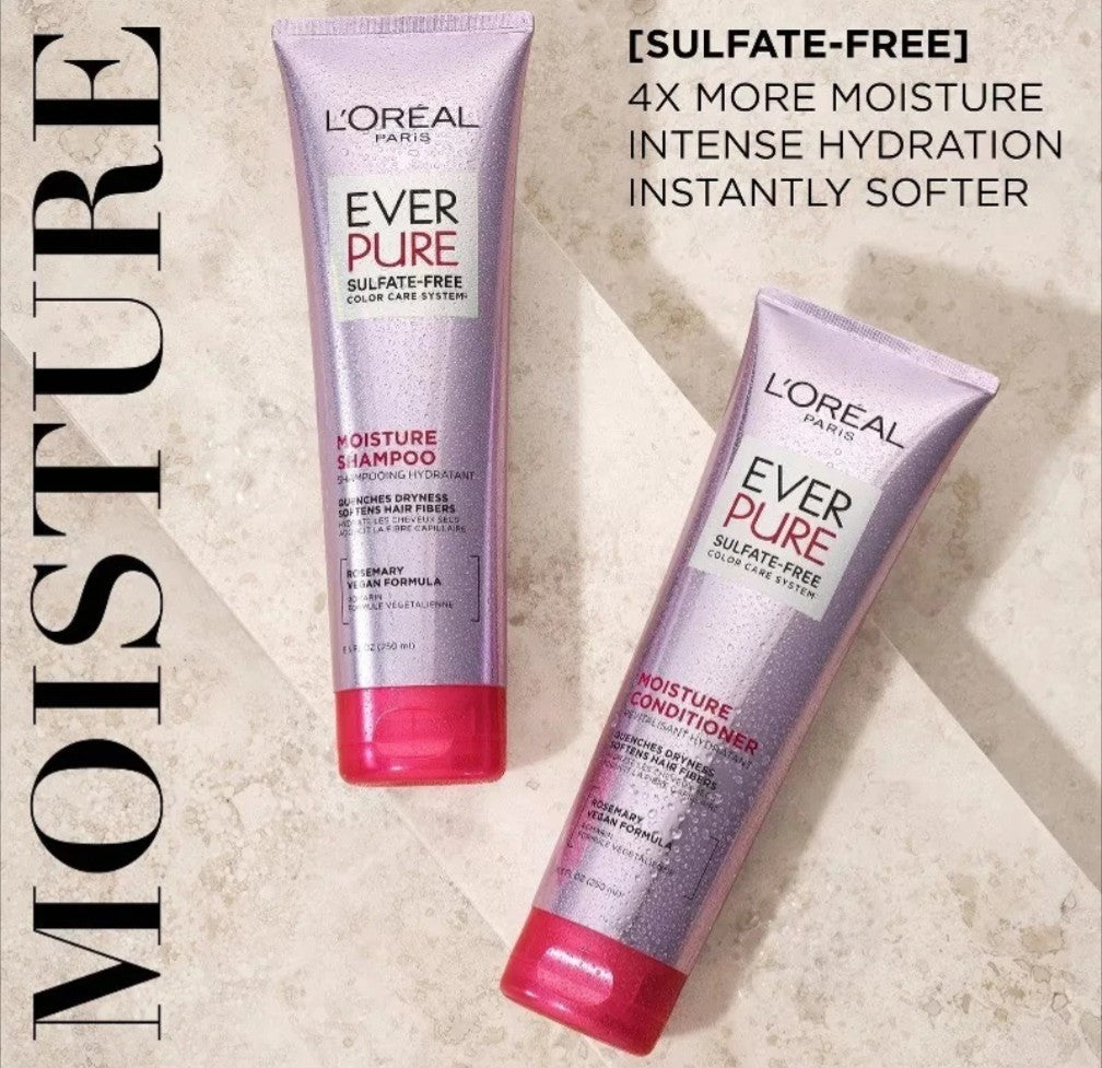 L'Oreal Paris EverPure Moisture Rosemary Oil Shampoo for Dry Hair 23 fl oz
