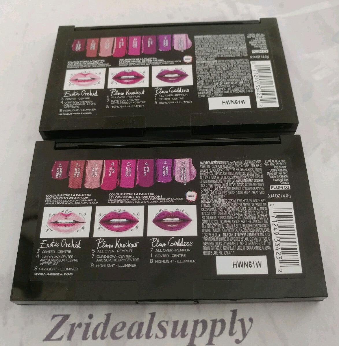 Lip Cream Matte Highlighter Plum 02 - Pack of 2 Sealed Palettes