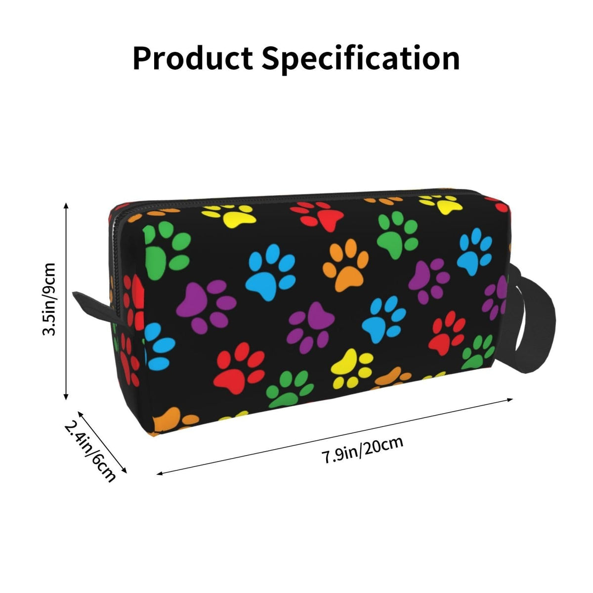 Bright Dog Paw Print Makeup Bag Organizer – Portable Travel Cosmetic Pouch