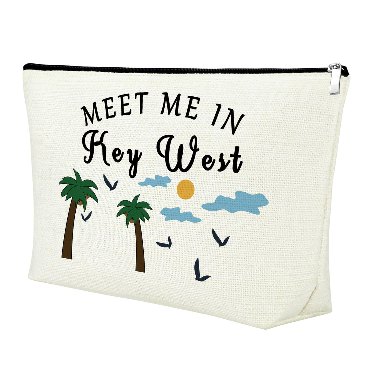 Key West Themed Makeup Bag for Women Travel Cosmetic Pouch Gift