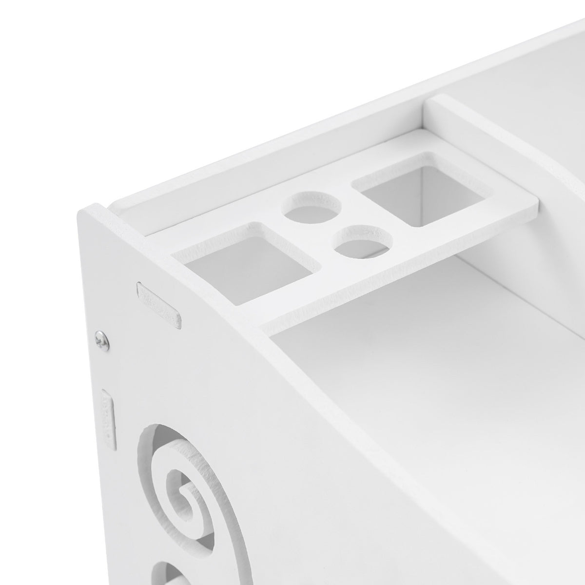 White PVC Makeup Organizer with 3 Drawers & Mirror - Modern Vanity Storage