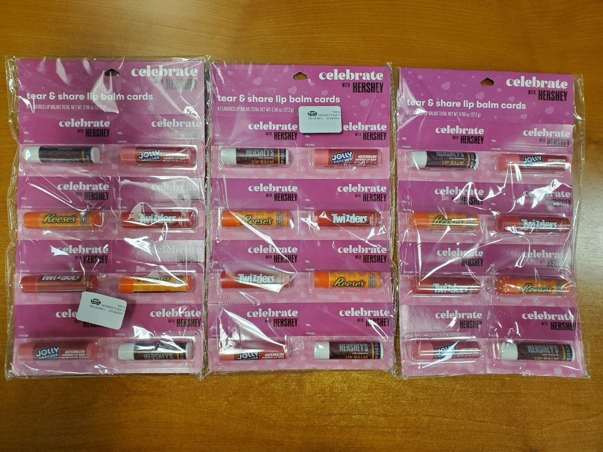 Hershey Tear & Share Lip Balms Pack of 24 - Fruity Flavors for Kids