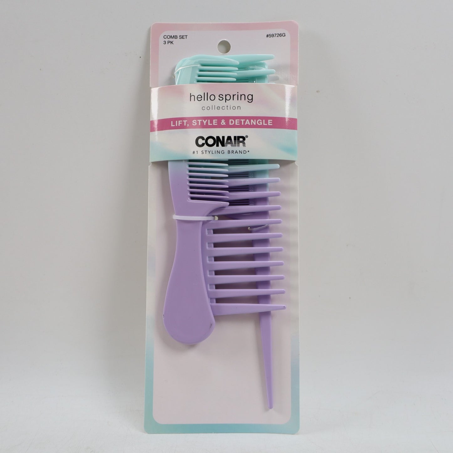 2 Pack Hair Comb Set for Detangling and Styling - Blue