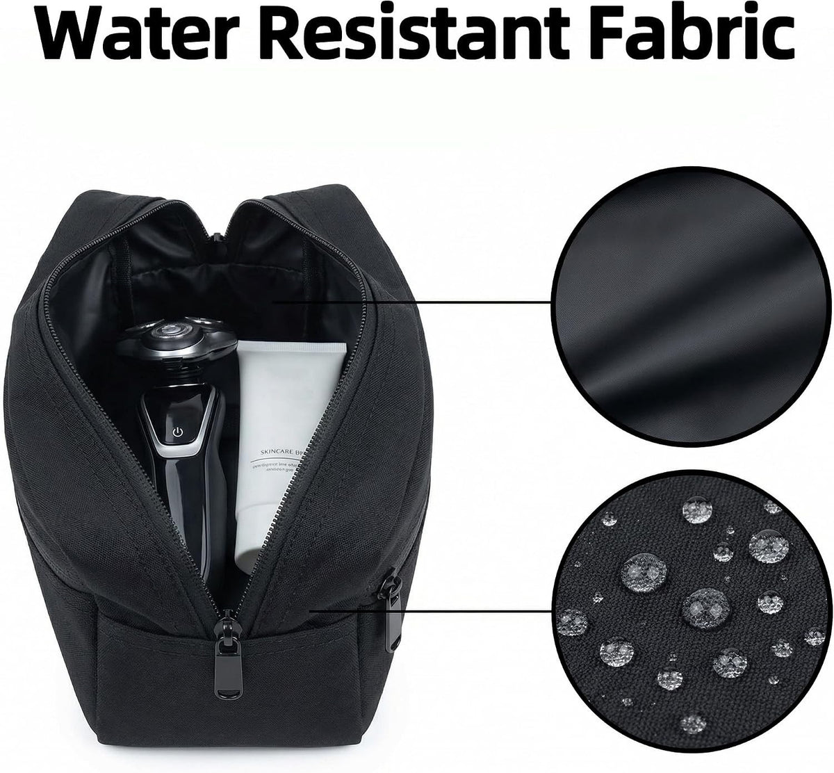 Water Resistant Travel Toiletry Bag with Handle, Compact Cosmetic Organizer