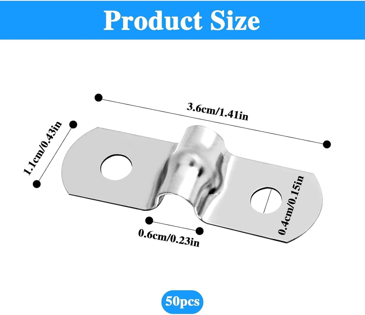 50Pcs Stainless Steel Tube Clamp Wire Shelf Clips U Bracket Hose Supports