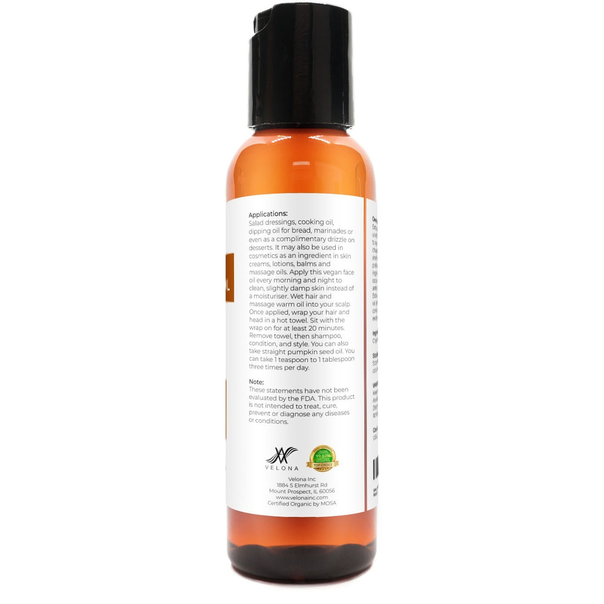 Organic Pumpkin Seed Oil - Cold Pressed Virgin Culinary & Cosmetic Oil, 2 Fl Oz to 1 Gallon