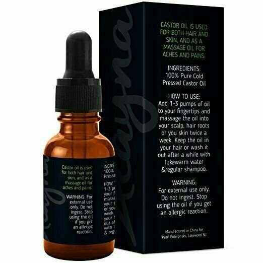 Organic Castor Oil for Hair & Skin - 1oz Pure Cold Pressed Treatment