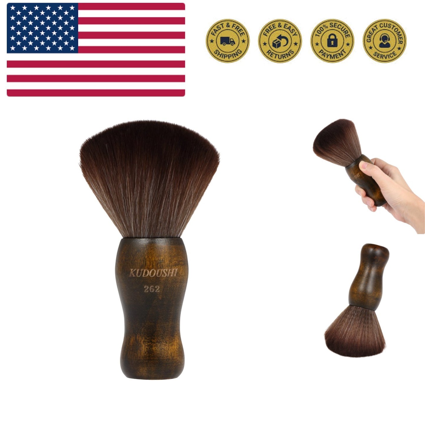Large Hair Cutting Neck Duster Brush for Barbers and Hairdressers