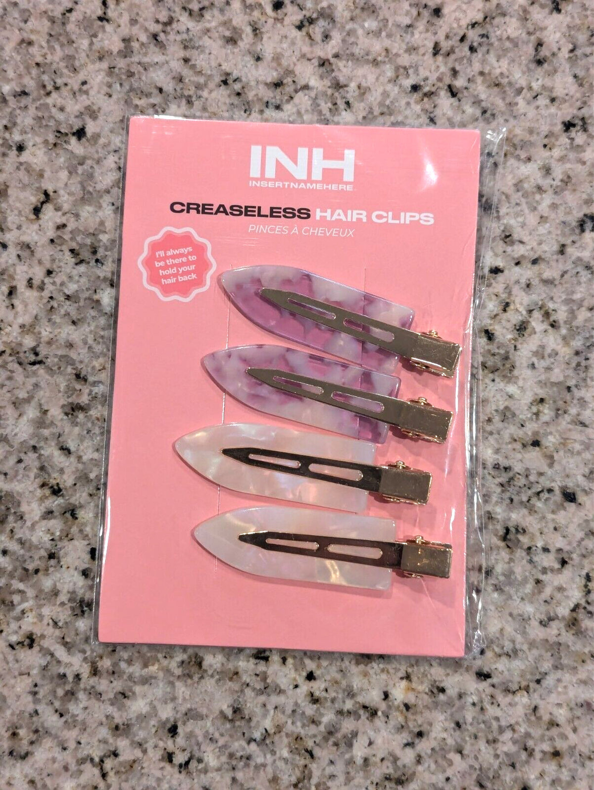 INH Creaseless Hair Clips 4 PC Snap New