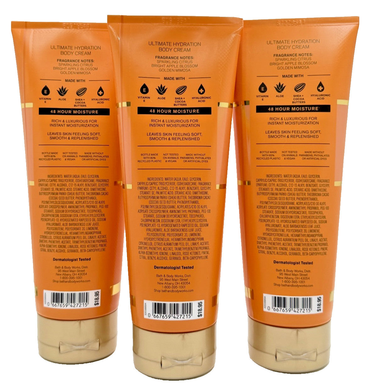 Hello Happiness Ultimate Hydration Body Cream 8 oz (Pack of 3)