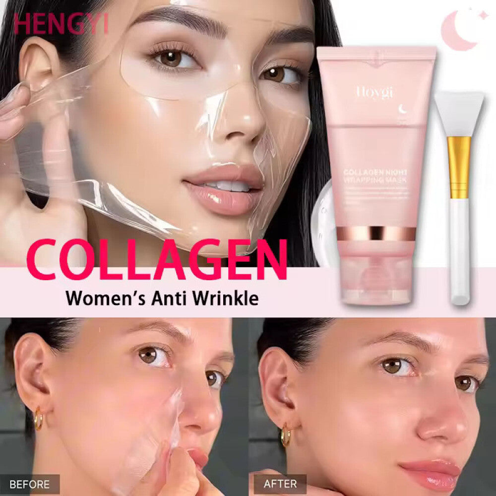 Collagen Night Peel-Off Mask, 75g - Moisturizing & Brightening (2-Pack)