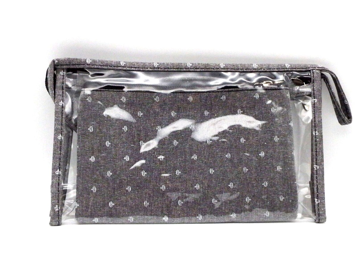 3 Piece Cosmetic Bag Travel Set with Zippered Pouches - Natural Style