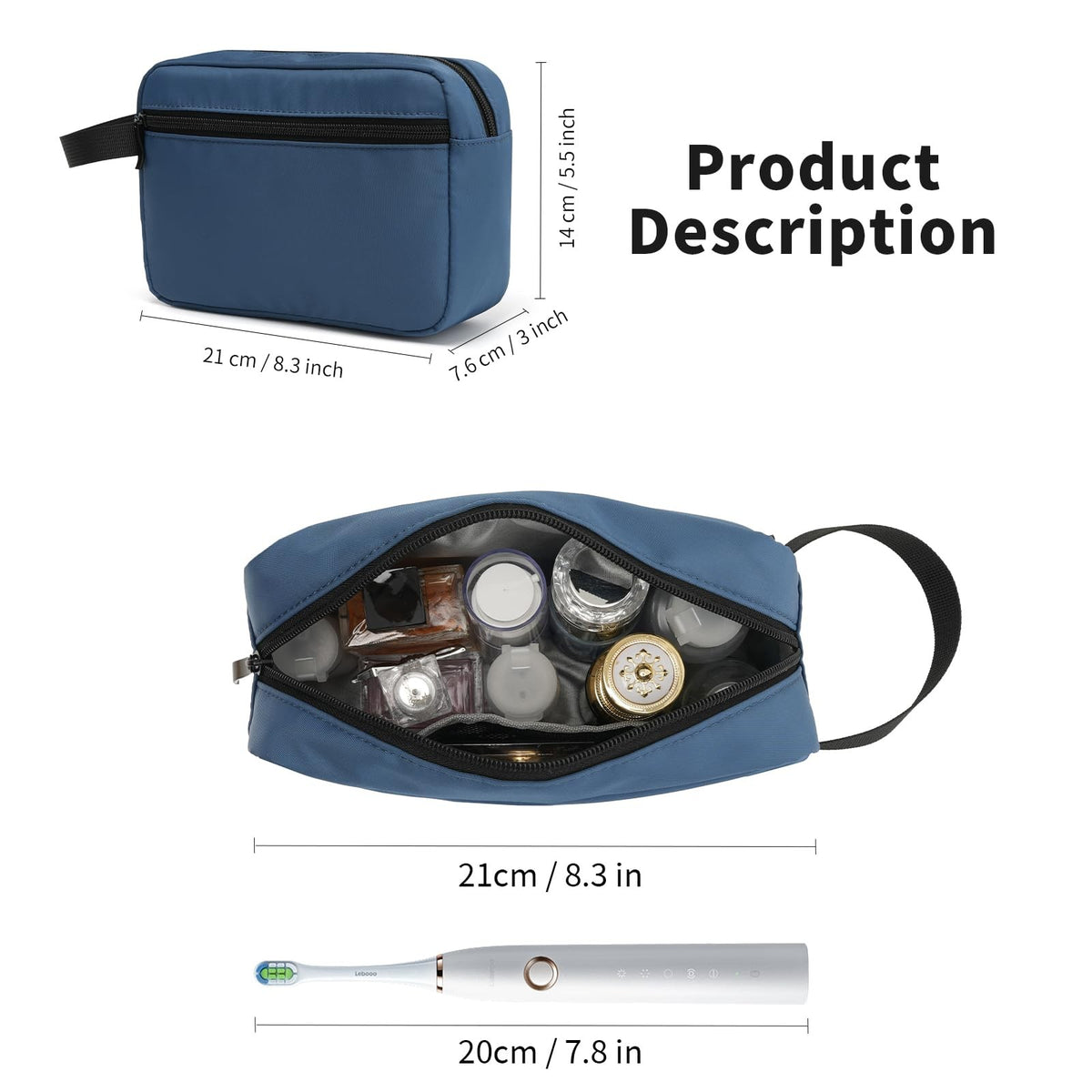 Travel Toiletry Bag for Men & Women - Water-Resistant Hanging Organizer, TSA Approved