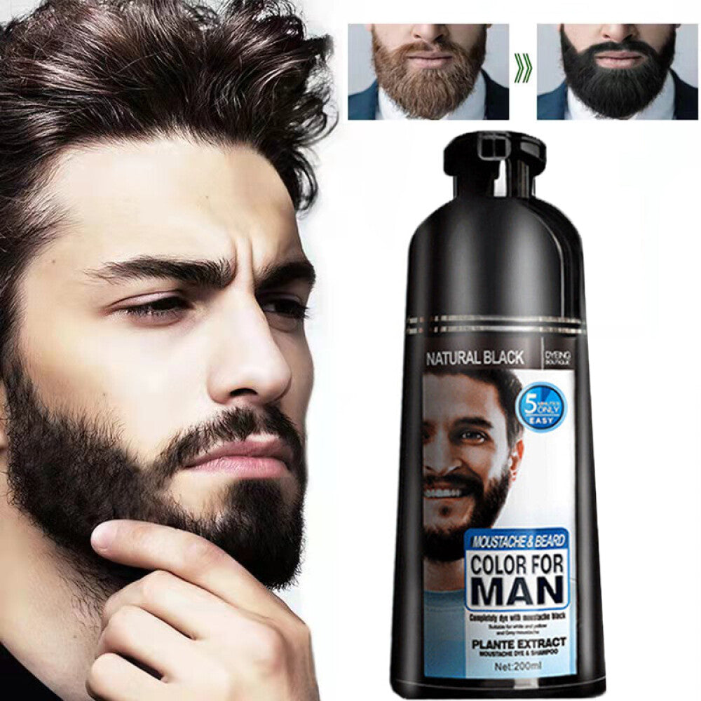 Black Beard Hair Color Dye Shampoo 200ml
