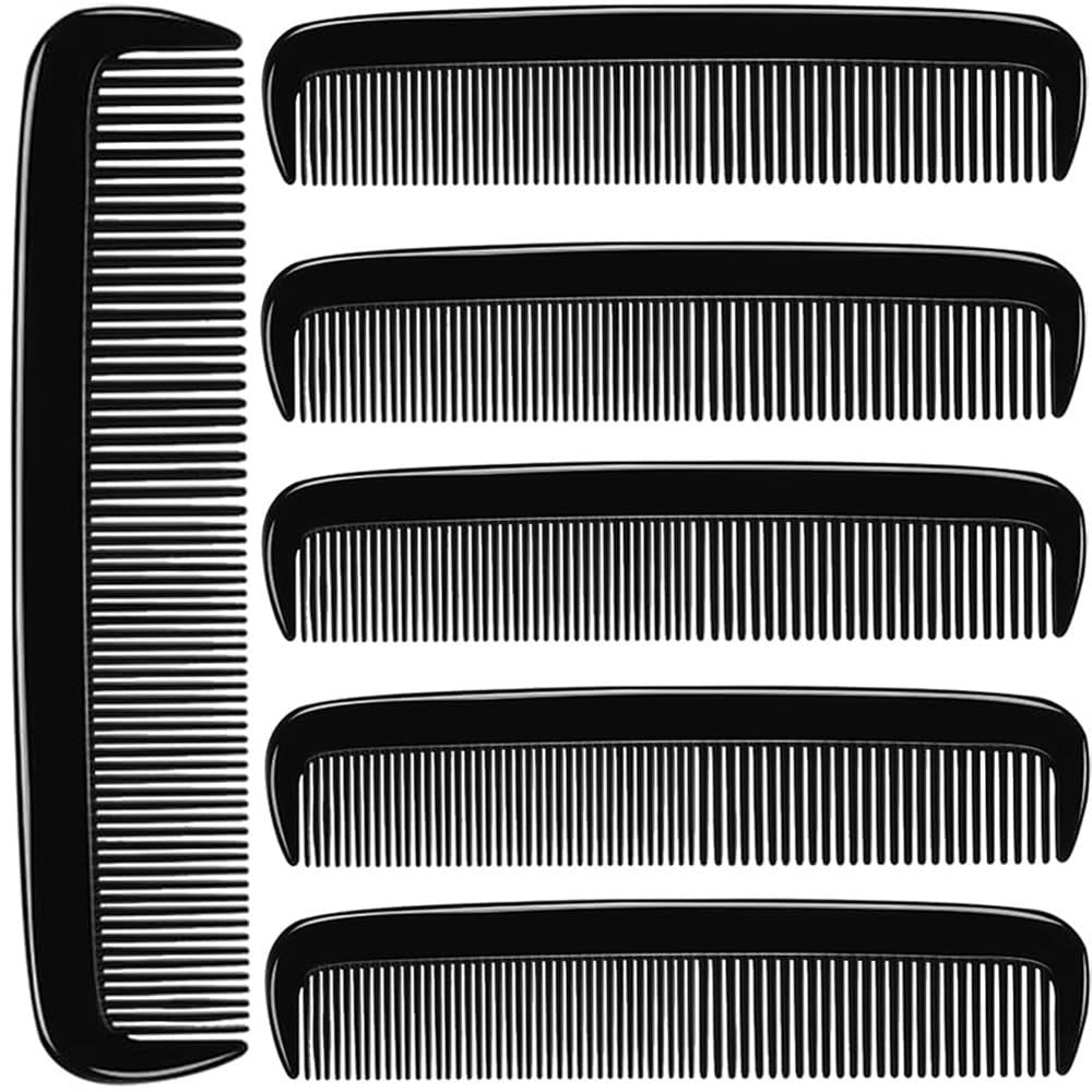 Pocket Hair Comb for Men Beard & Mustache Styling - 5 Inch Black CombSet