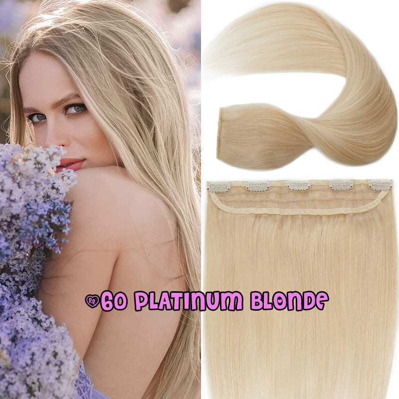 Thick Clip-In Human Hair Extensions Full Head Remy Weft - Various Lengths & Colors