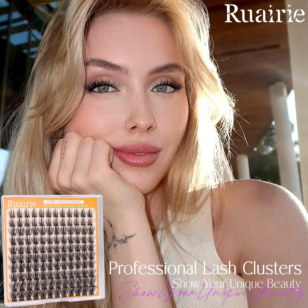 Wispy Volume Lash Clusters - 120 Count Black False Eyelashes for Natural & Glam Looks