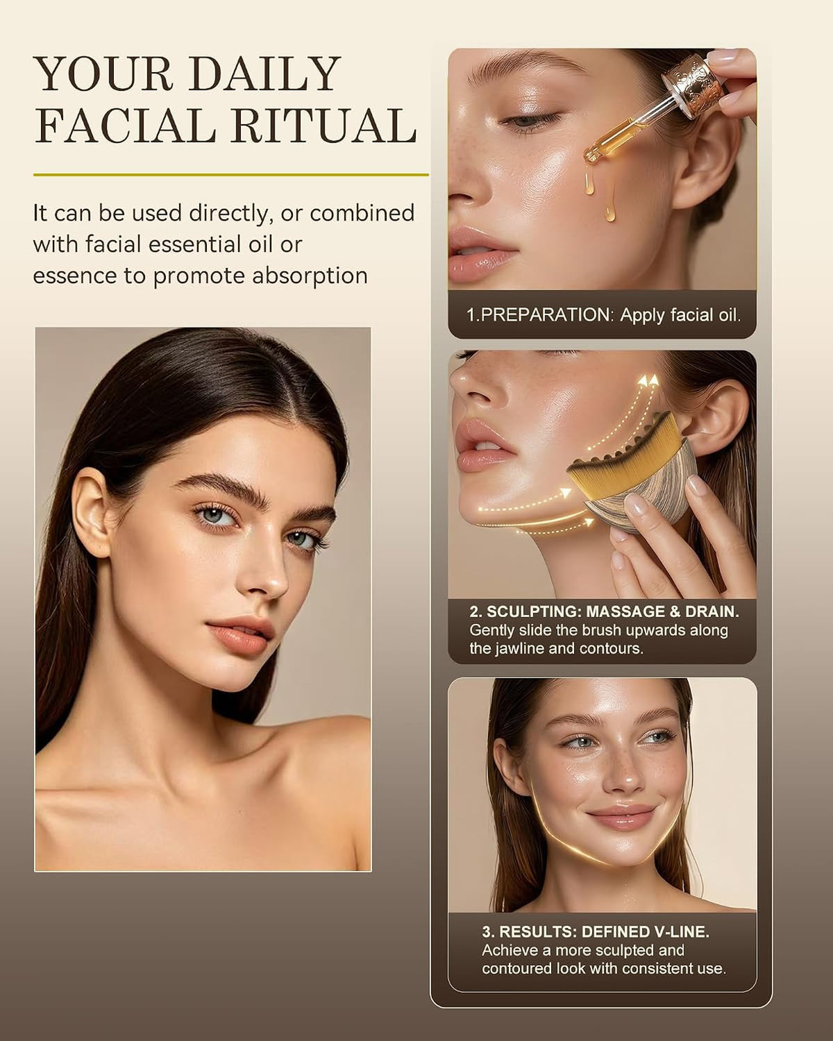 Lymphatic Face Brush Set for Puffiness & Contouring - Soft Bristles
