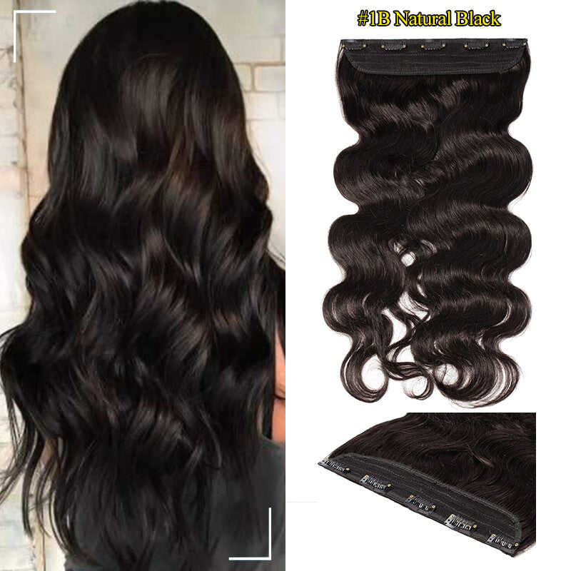 Thick Clip-In Human Hair Extensions - Full Head Weft, Remy Hair