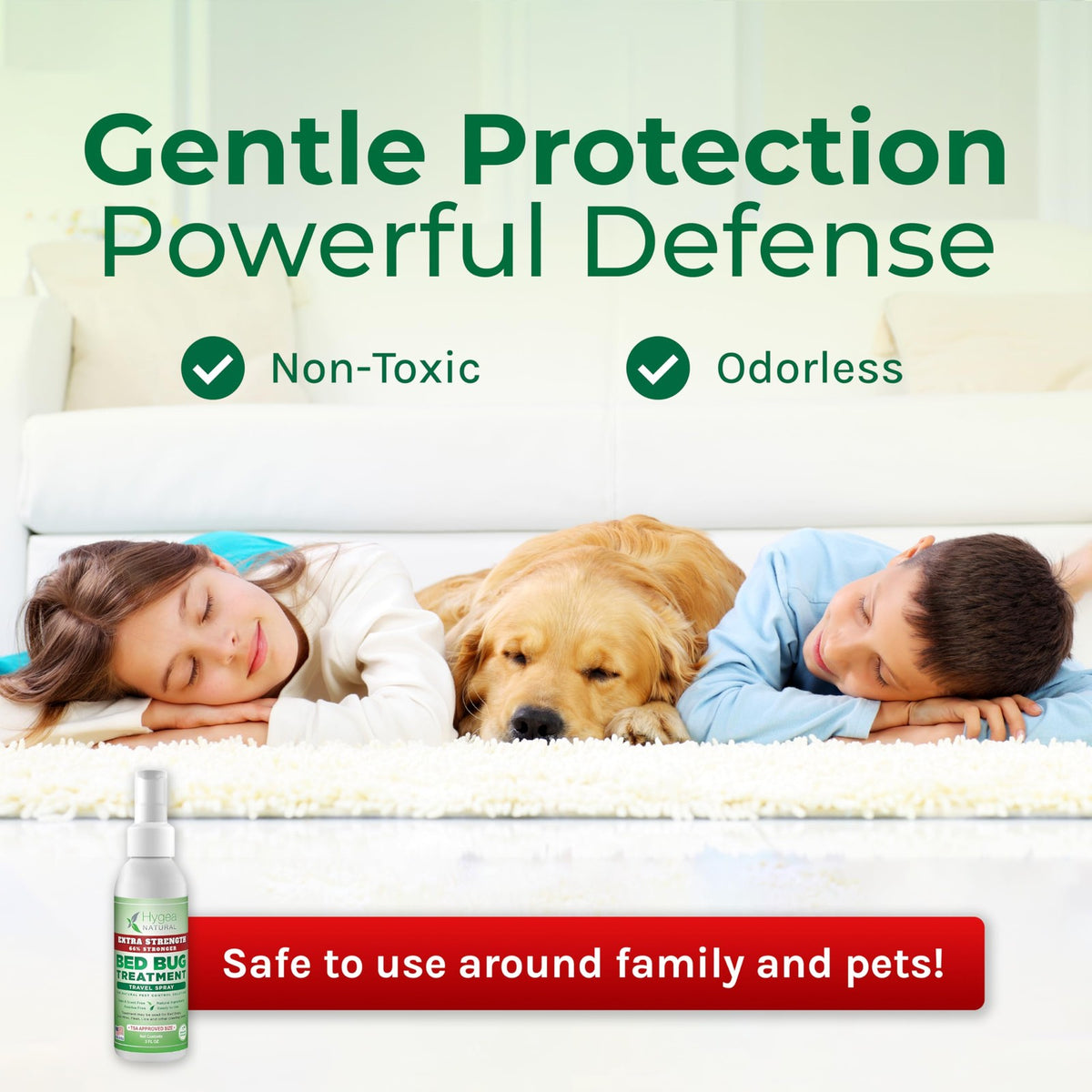 Natural Bed Bug Spray - Extra Strength, Odorless, Child & Pet Safe, 3 fl oz (Pack of 3)