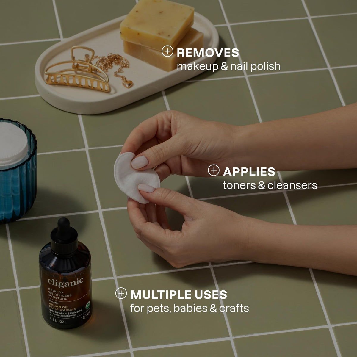 Makeup Remover Pads - 300 Hypoallergenic Cotton Rounds for Face