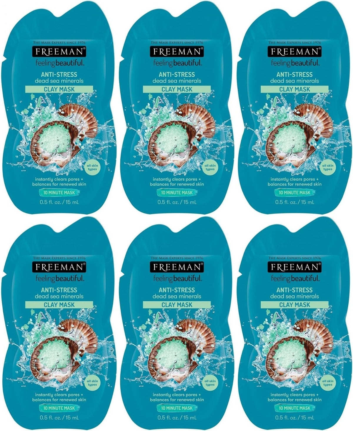 Clay Facial Mask with Dead Sea Minerals - 6 Pack