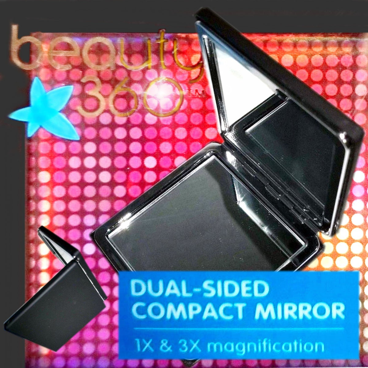 Dual Sided Compact Mirror with 1x & 3x Magnification - Bridesmaid Gift