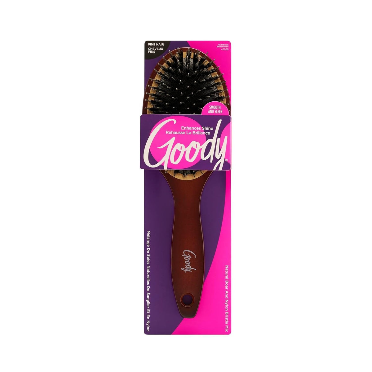 Ceramic Hair Brush with Boar & Nylon Bristles for Frizz Control - Fine Hair