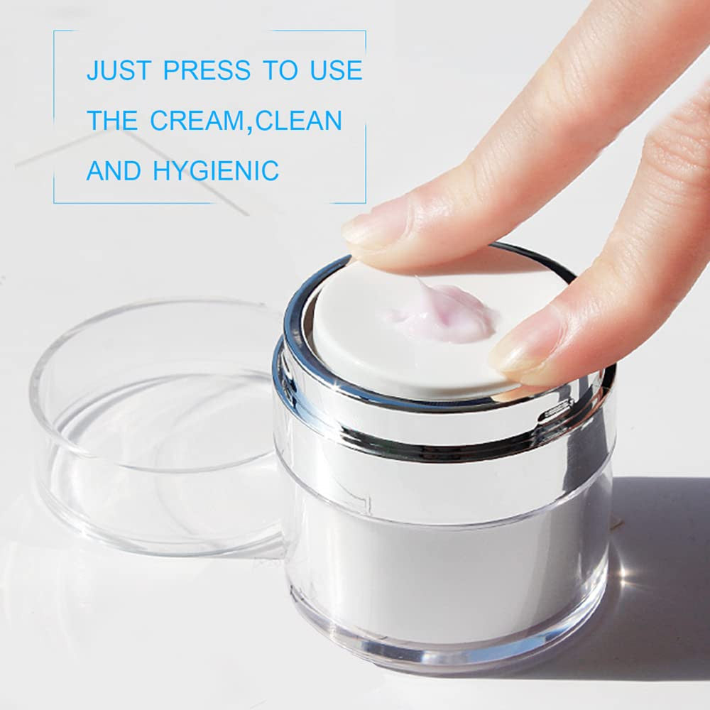 Vacuum Travel Cosmetic Bottles Set with Spatula - Refillable & Leakproof