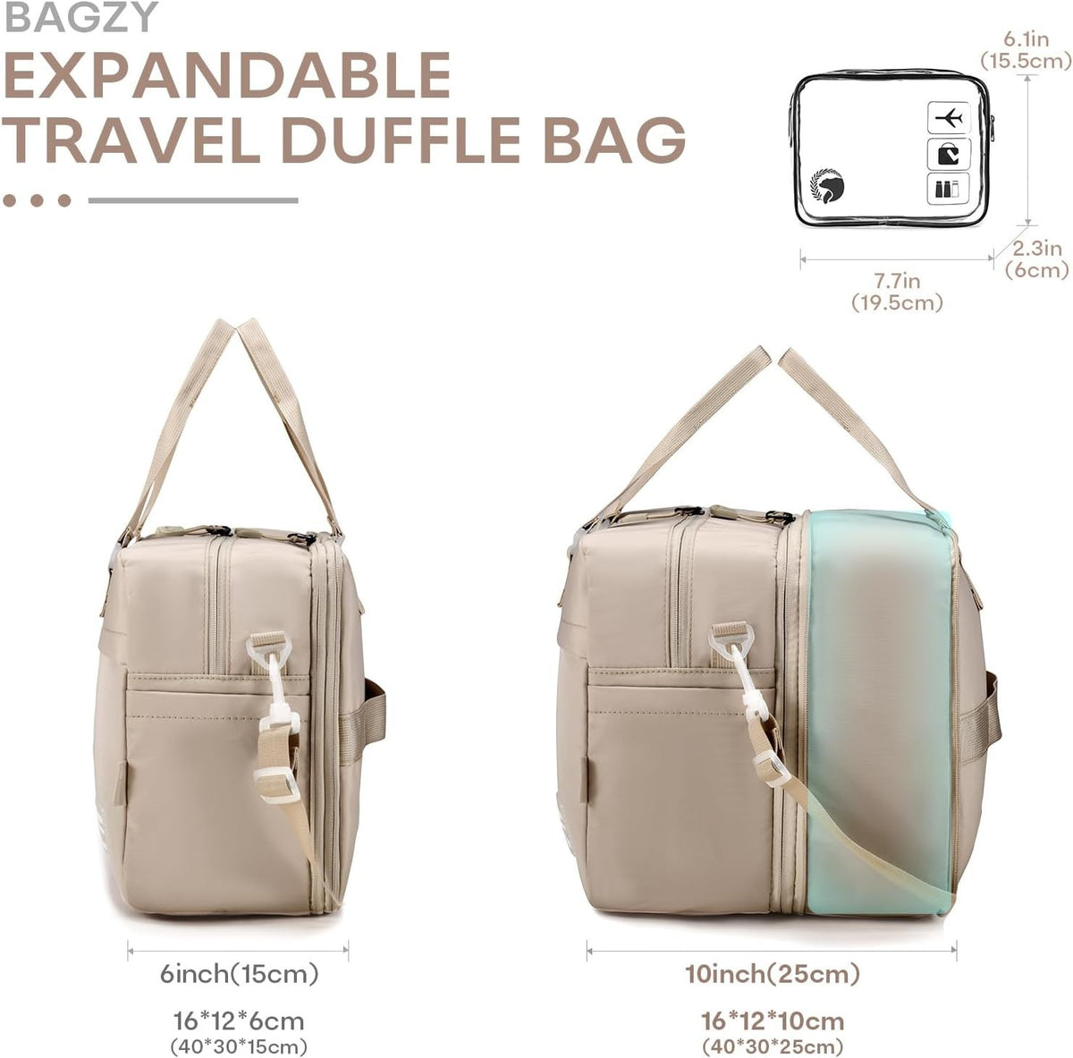 Expandable Under-Seat Travel Bag 20L-30L for Airplanes Stylish Durable