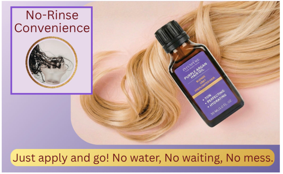 Purple Hair Oil for Blonde & Gray Hair - Anti Brass & Shine Serum