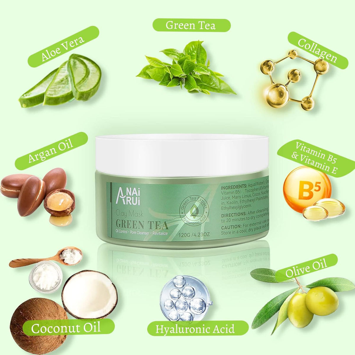 Green Tea Face Mask 4.23 oz - Deep Pore Cleanser