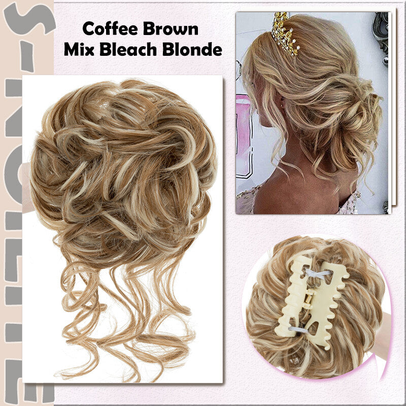 X-Large Thick Curly Claw Chignon Messy Bun Hair Extension Clips - All Colors