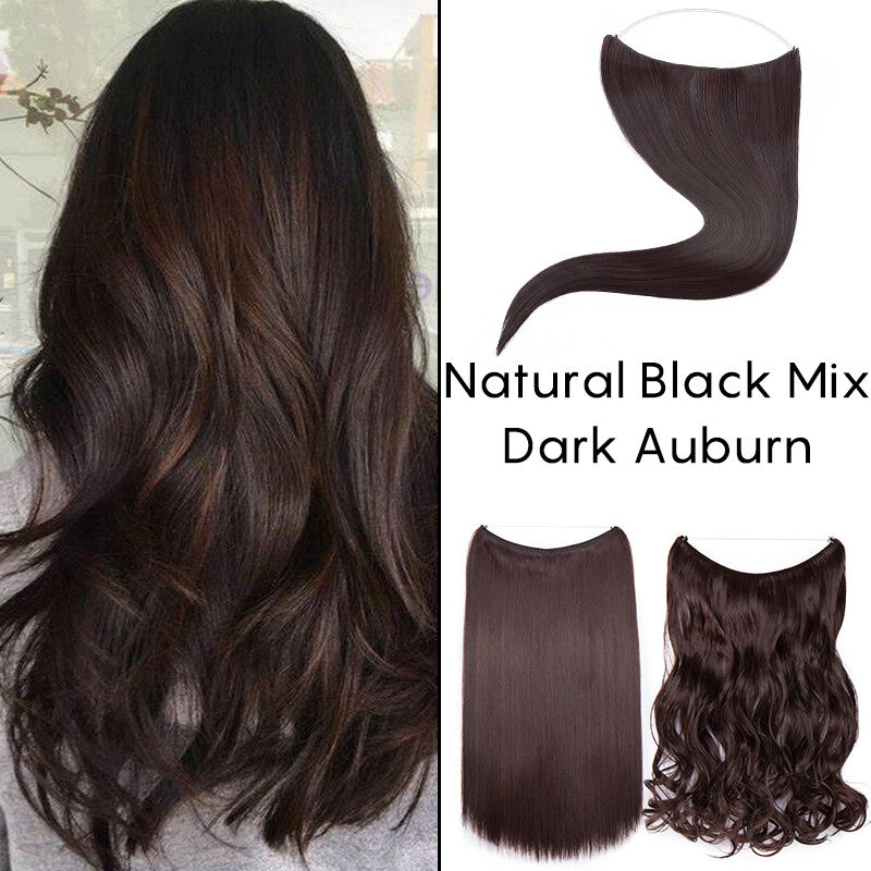 Natural Wire-In Hair Extensions Clip-In Nano Ring Hairpiece - Versatile & Easy to Use