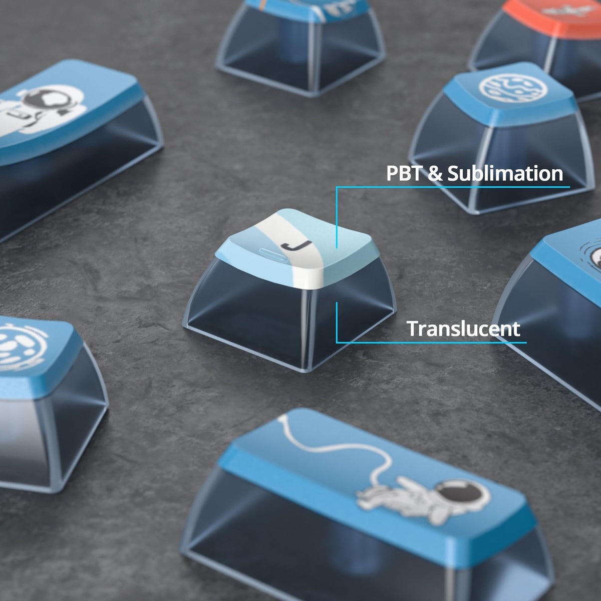 120 Keys PBT ASA Profile Pudding Keycap Set for Mechanical Gaming Keyboard