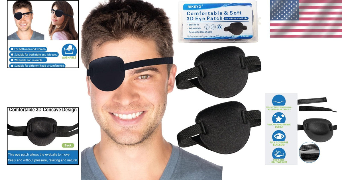 Adjustable 3D Eye Patches for Lazy Eye Treatment & Comfort
