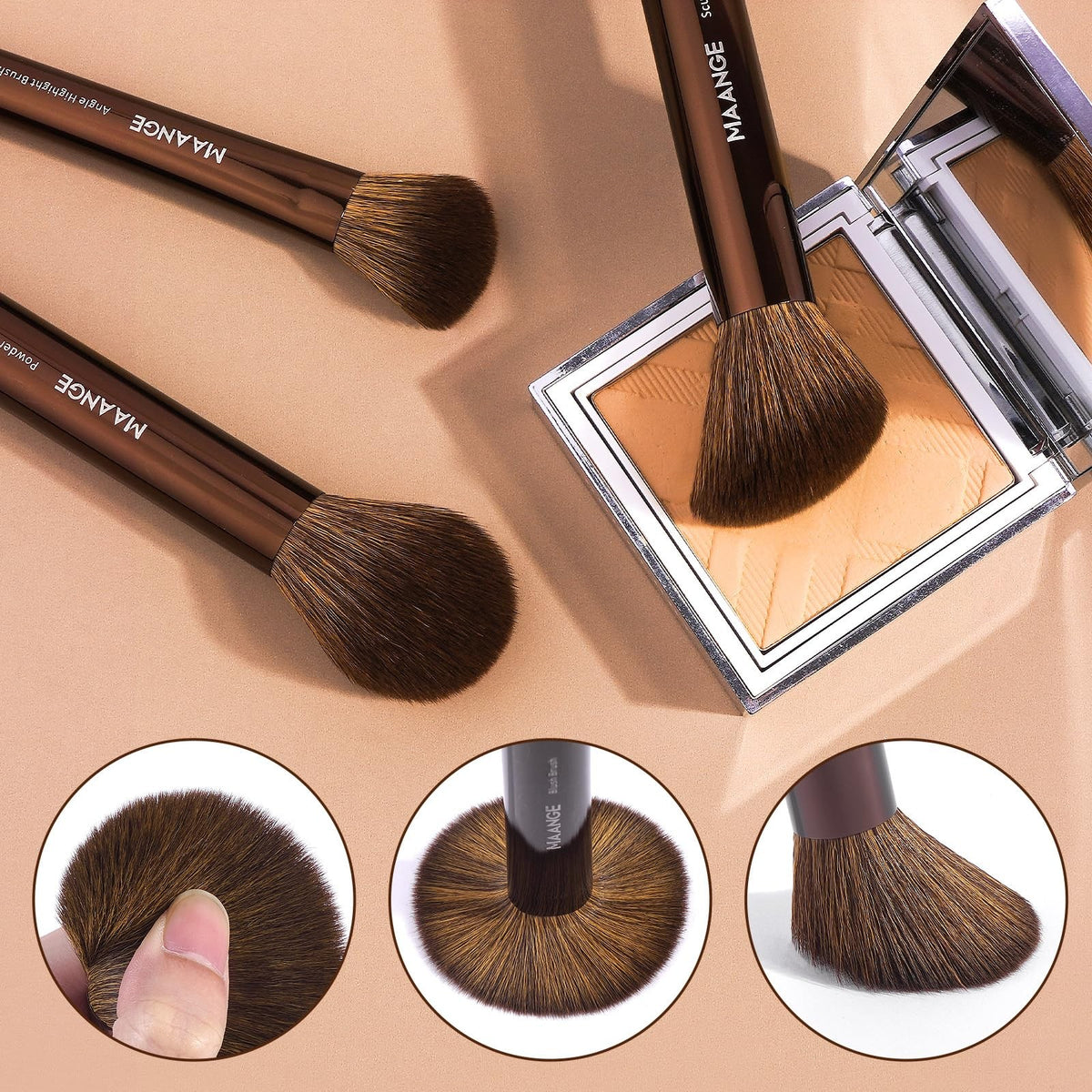 14-Piece Makeup Brush Set with Aluminum Ferrules - Premium Synthetic