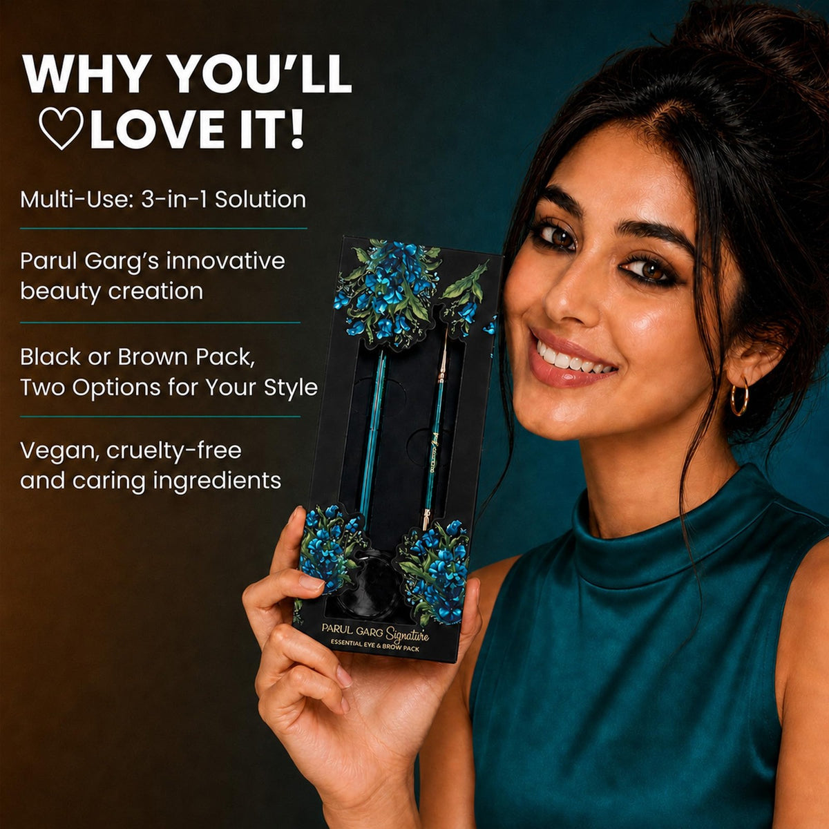 3-in-1 Kajal & Eyebrow Pack - Long-Lasting, Smudge-Proof, Vegan