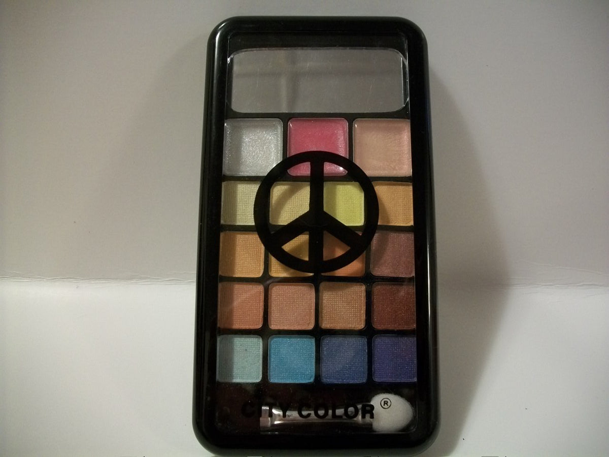 City Color Peace Eye and Lip Palette - Blue Shades, 16 Eyeshadows & 3 Lip Glosses
