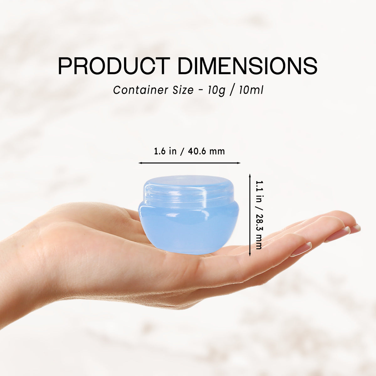 72 Pack Blue Cosmetic Sample Jars 10g/10ml with Inner Liners - Reusable