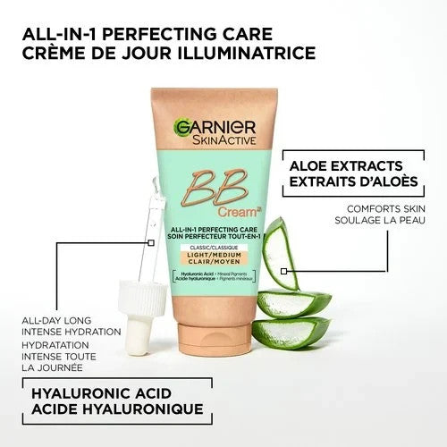 Garnier SkinActive BB Cream with Hyaluronic Acid & Aloe Vera Light to Medium