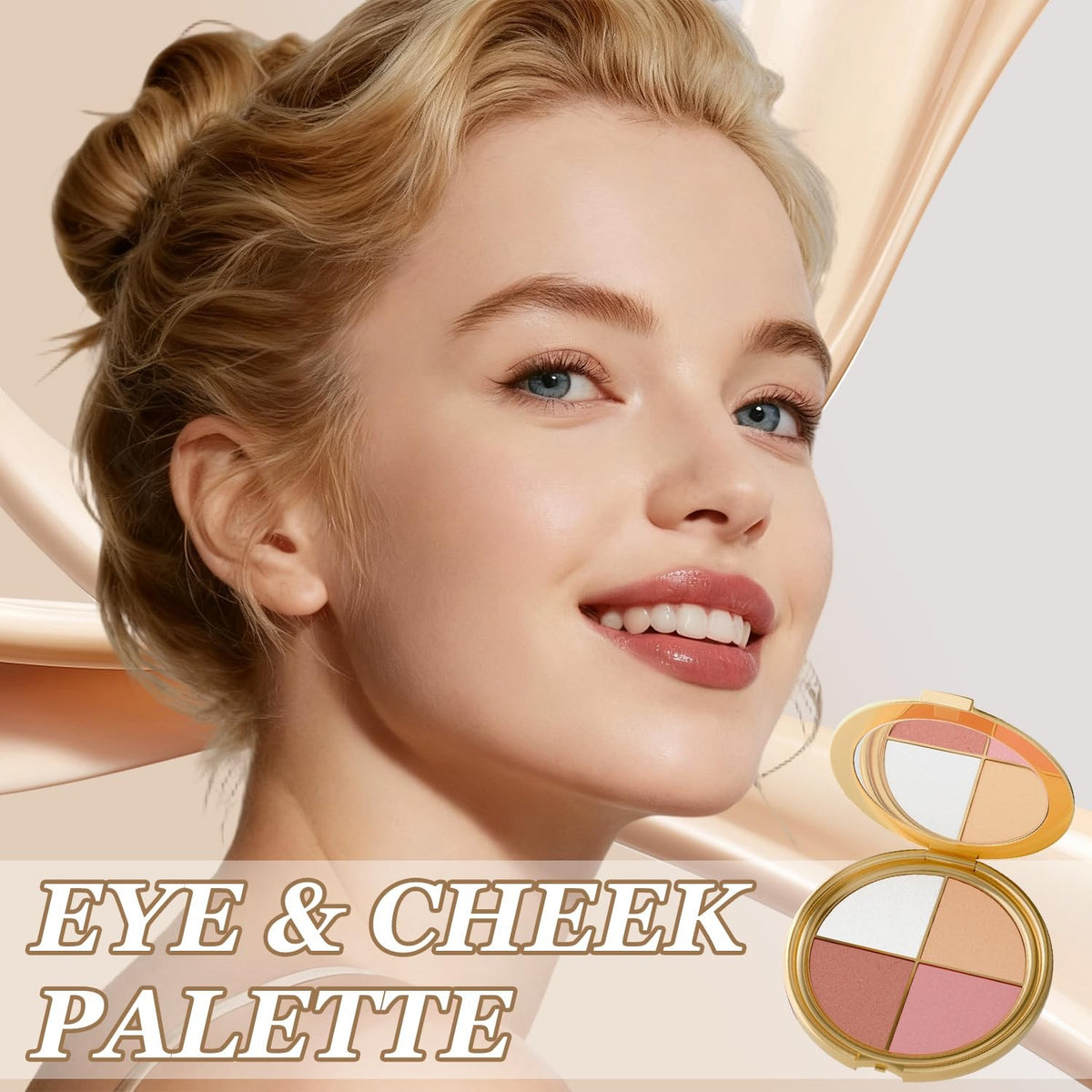 Multifunctional Eye & Cheek Makeup Palette with Highlighters and Eyeshadows