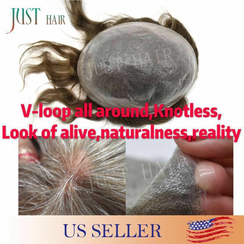 Men's Ultra Thin Skin Wig System - Hair Replacement, V-Loop 0.04-0.06mm