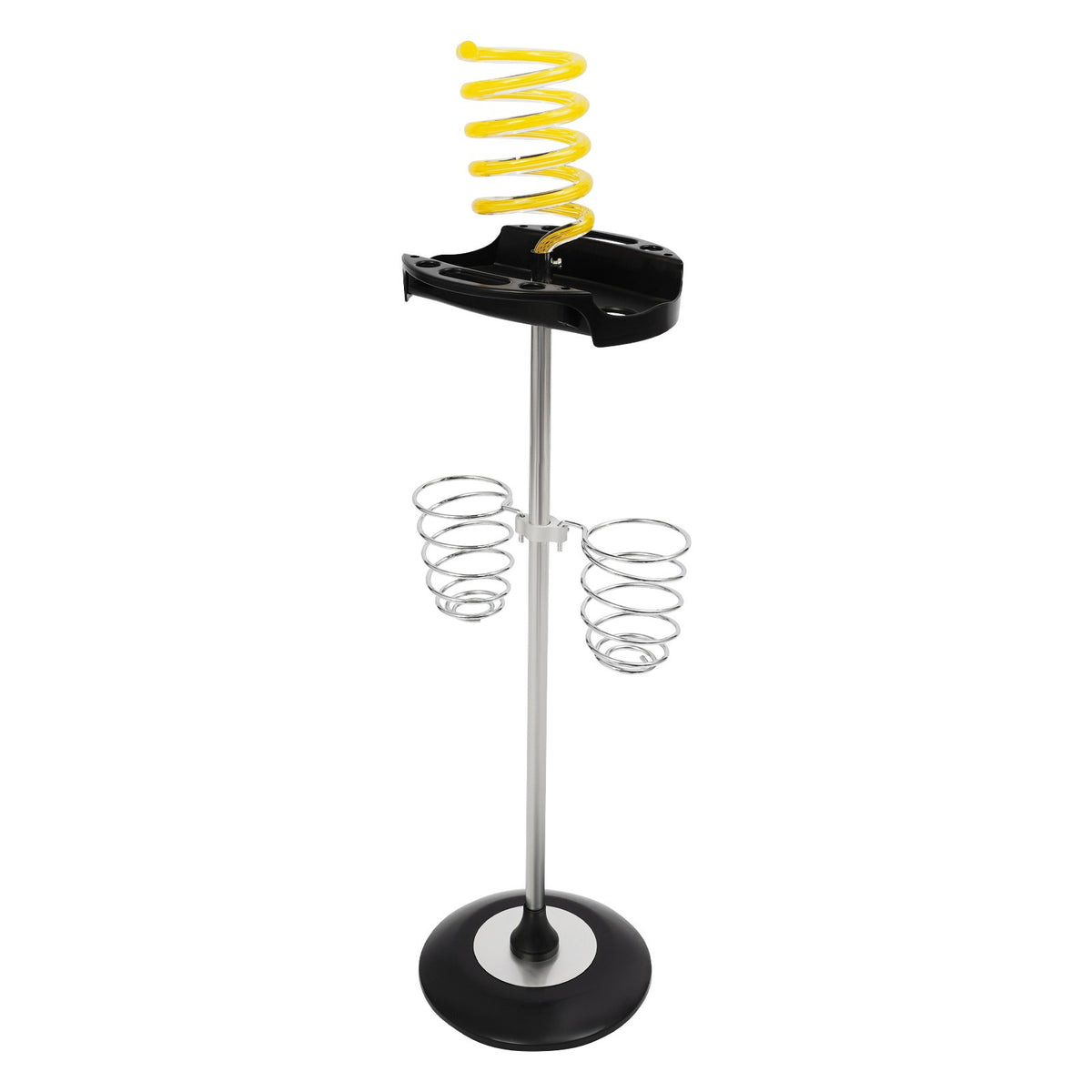 Freestanding Hair Dryer Holder Stand with Tray & Spiral Shelves - Yellow