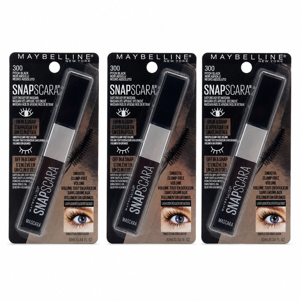 Lengthening Black Mascara 3-Pack - Smudge-Free, Clump-Free Lash Enhancer