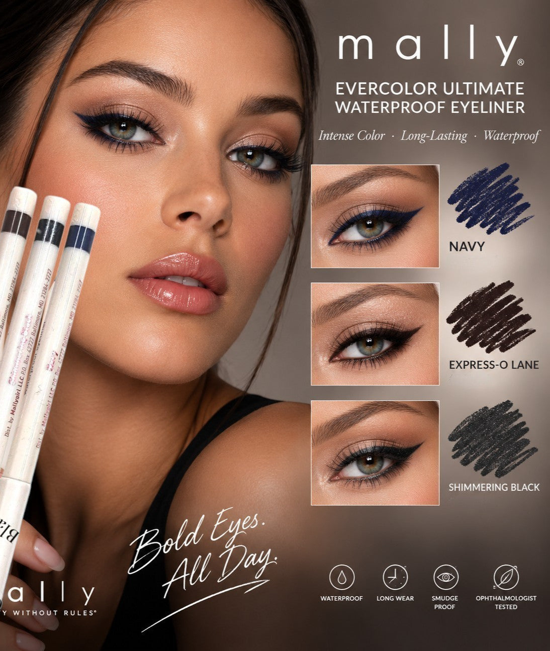 Waterproof Eyeliner Set - Multiple Shades, Full Size, Long-Lasting