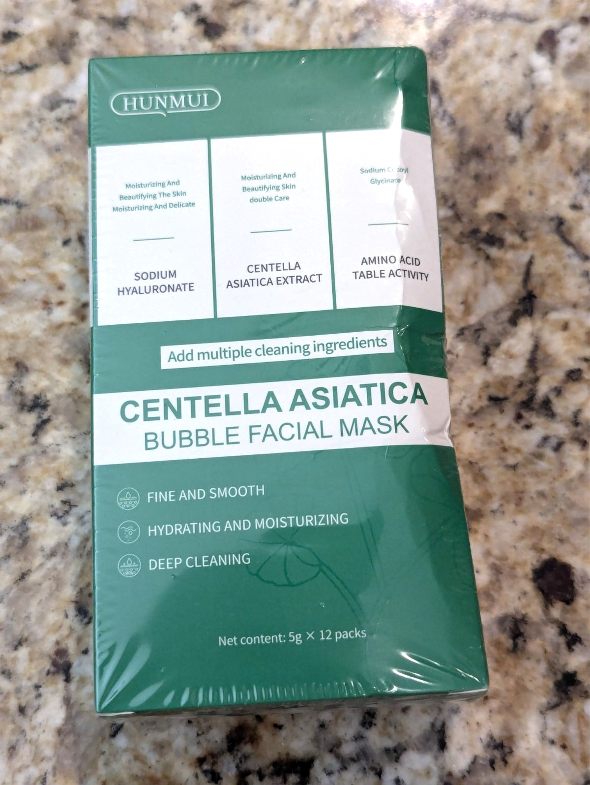 Centella Asiatica Bubble Facial Mask - Deep Cleaning, 12 Pack