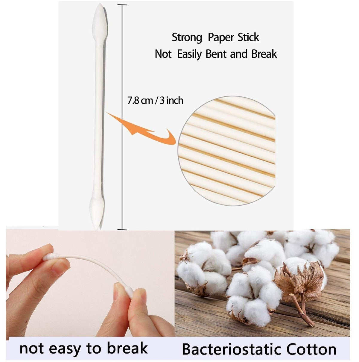 800 Pack Double-Pointed Cotton Swabs for Personal Care & Electronics Cleaning