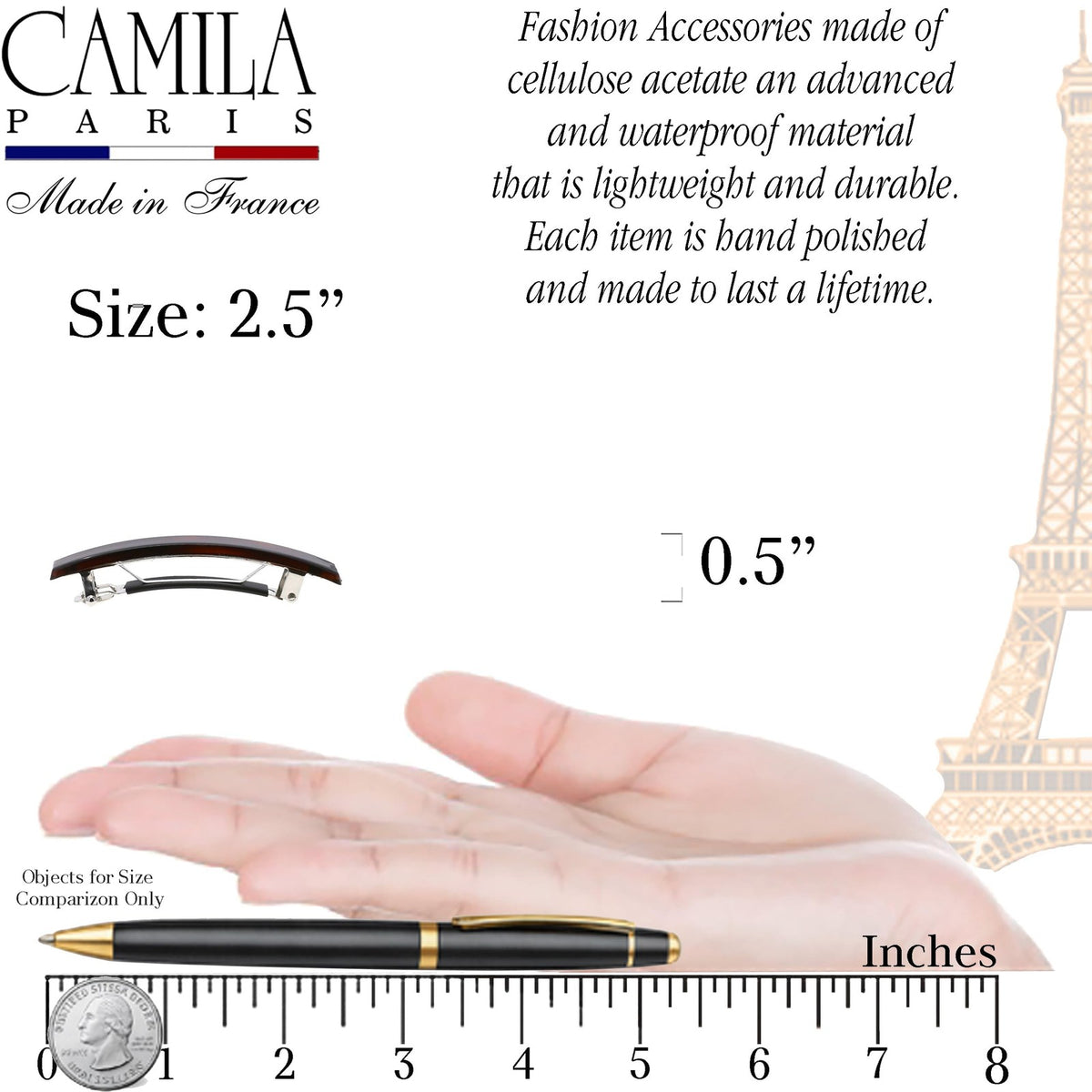 Camila Paris AD1/2 French Hair 1 Count (Pack of 2), Tortoise Shell